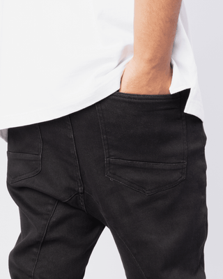 Denim Stretch Regular Fit in Zwart van New Heritage.