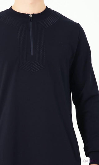 Jogging Qamis Amwaj Navy van Qaba'il