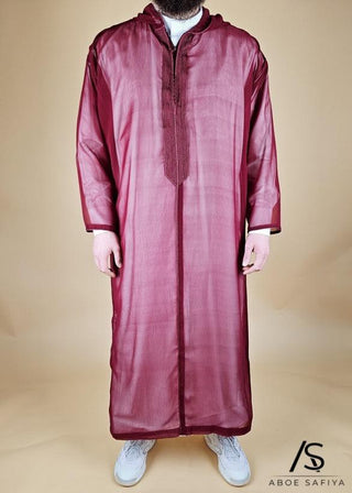 Marokkaanse Djellaba Muslin Bordeaux van Rafiq