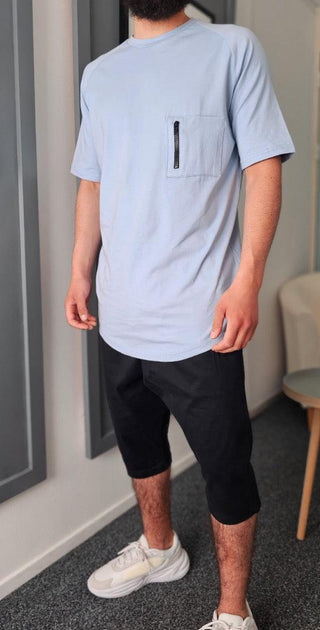 Technical Lang T-shirt Lichtblauw van Qawy