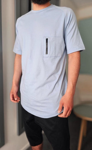 Lang T-shirt Technical Lichtblauw van Qawy