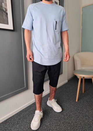 Qawy Lang T-shirt Technical Lichtblauw