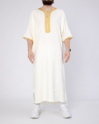 Marokkaanse Kandora 'Nador' White & Gold van Rafiq