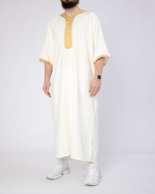 Marokkaanse Kandora 'Nador' White & Gold van Rafiq