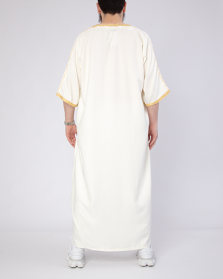 Marokkaanse Kandora 'Nador' White & Gold van Rafiq