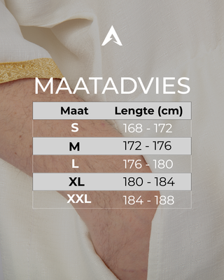 Marokkaanse Kandora 'Nador' White & Gold van Rafiq