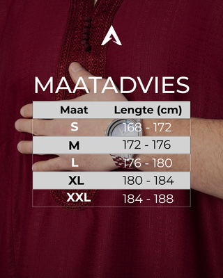 Marokkaanse Kandora 'Nador' Bordeaux van Rafiq