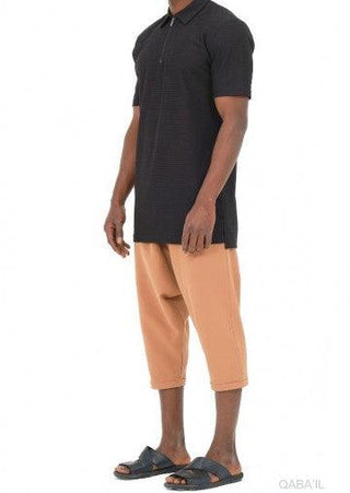 Polo Zip Zwart van Qaba'il
