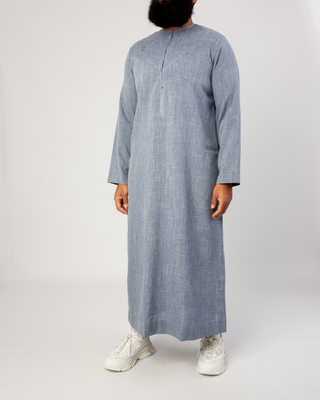 Emirati Qamis "Imperial Elite" Melange Blauw