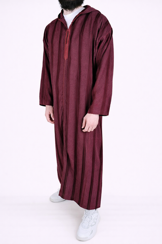 Marokkaanse Djellaba 'Marrakesh' Bordeaux Unie van Rafiq