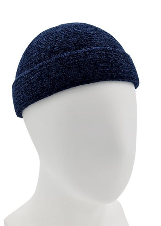 Blauwe Velvet Beanie