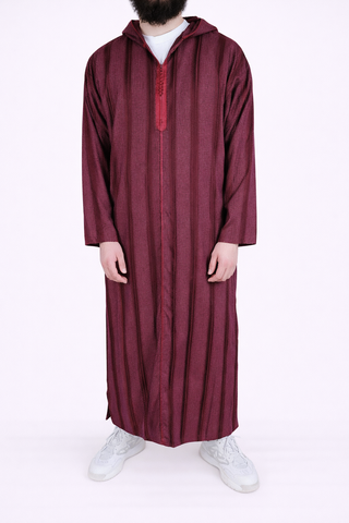 Marokkaanse Djellaba 'Marrakesh' Bordeaux Unie van Rafiq