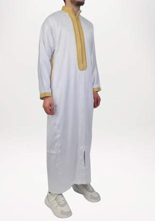 Marokkaanse Kaftan 'Meknes' Wit/Goud van Rafiq