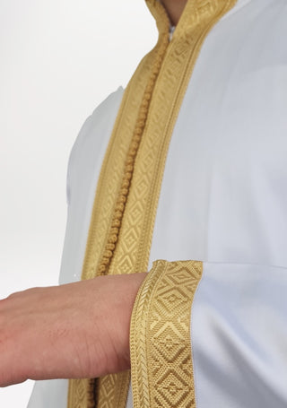 Marokkaanse Kaftan 'Meknes' Wit/Goud van Rafiq