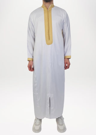 Marokkaanse Kaftan 'Meknes' Wit/Goud van Rafiq