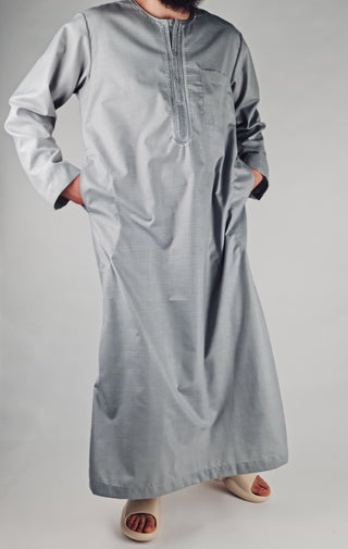 Marokkaanse Qamis 'Checker' Grey van Zein