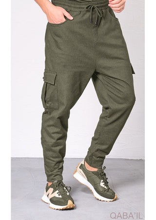 Cargo broek 'Flex' Kaki van Qaba'il