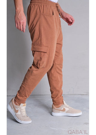 Cargo broek 'Flex' Camel van Qaba'il